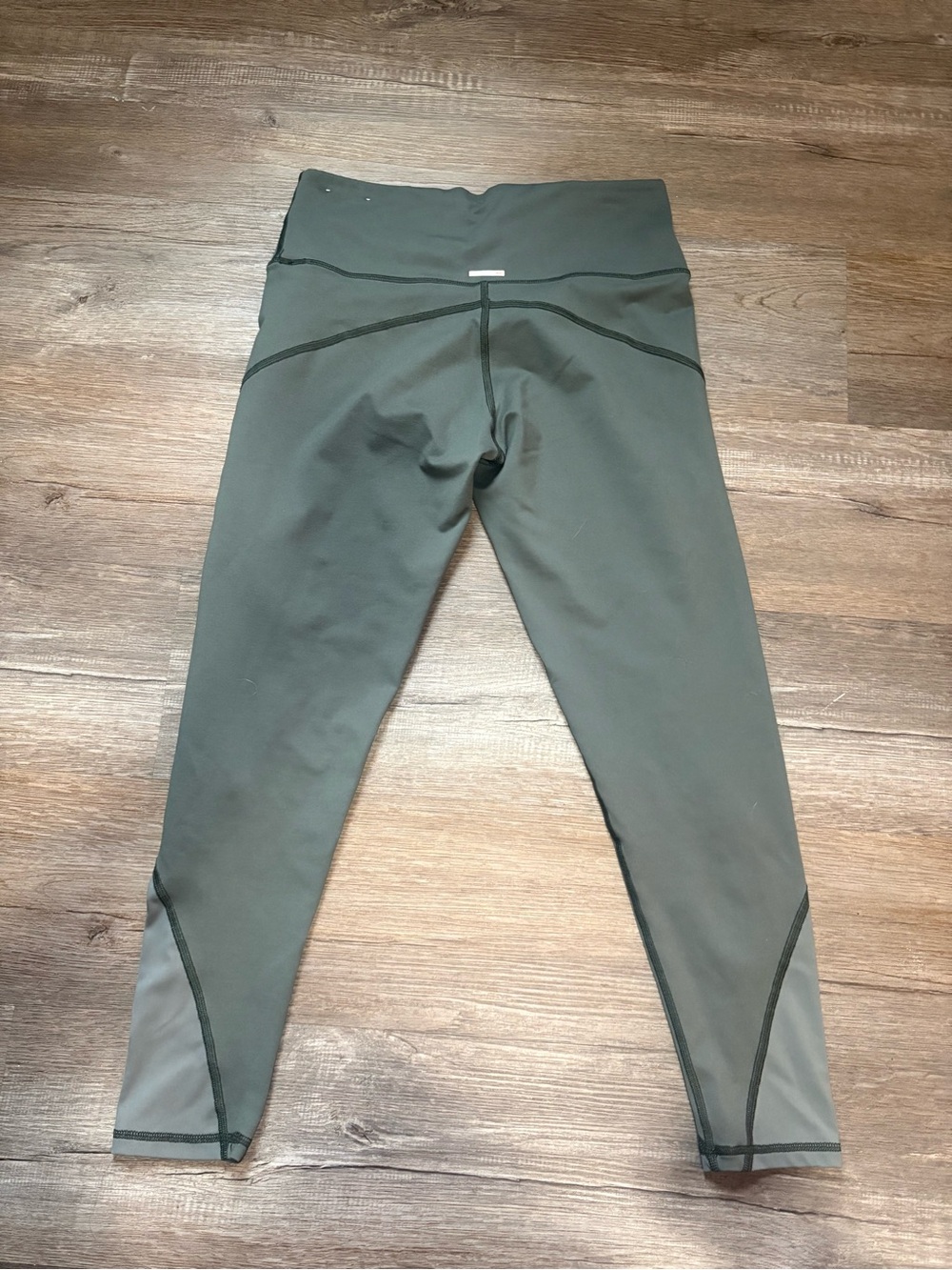 Aerie Olive Green High-Waist Mesh Panel Leggings size L - Picture 2 of 3